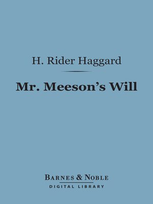 cover image of Mr. Meeson's Will (Barnes & Noble Digital Library)